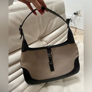 Gucci Jackie canvas and leather shoulder bag